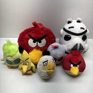 Angry Birds Plush Lot of 7 Mixed Characters Pig & Birds Various Sizes